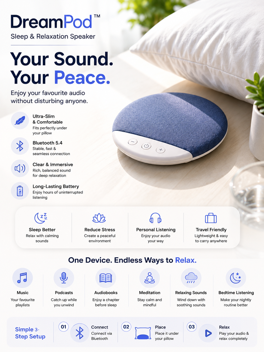 DreamPod™ — Sleep & Relaxation Speaker