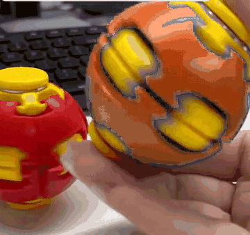 OrbitPop spinning on its cap
