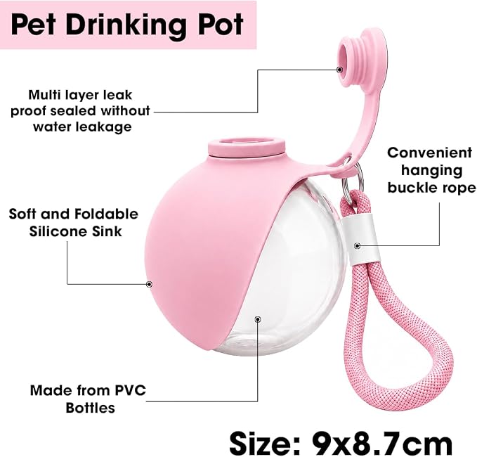 2-in-1 Portable Dog Water Bottle with Foldable Bowl